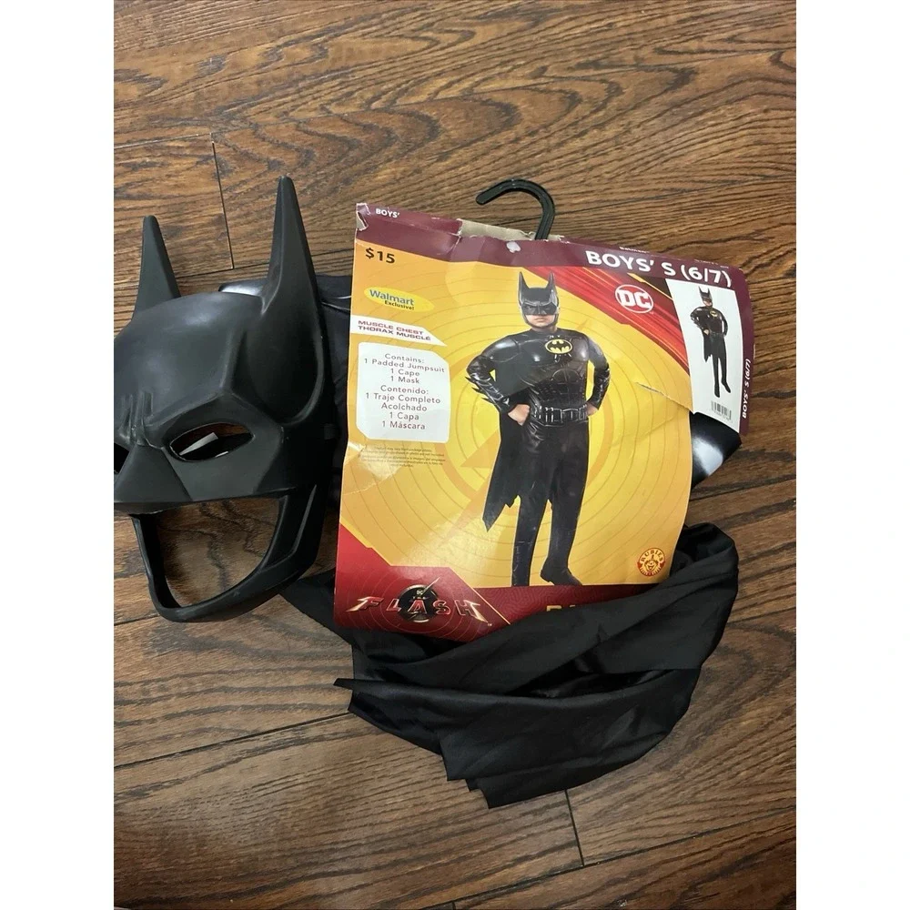 DC The Flash BATMAN Boy Small Full Costume Cosplay Play Dress Up Hero New 6 7